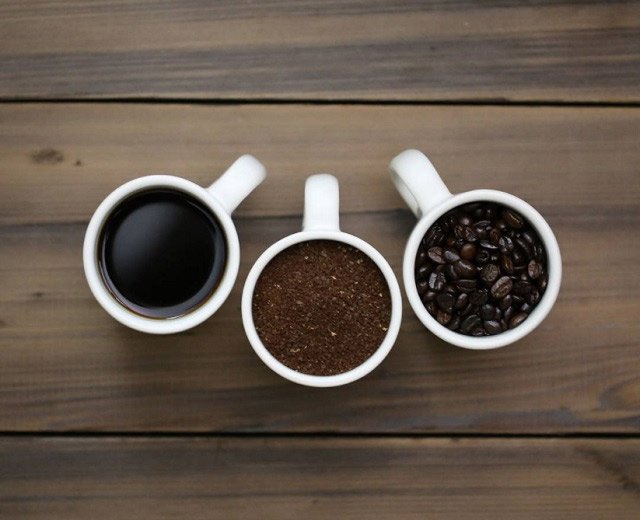 Coffee Cup Trio Art - Ground Coffee, Coffee Beans, Ground Coffee