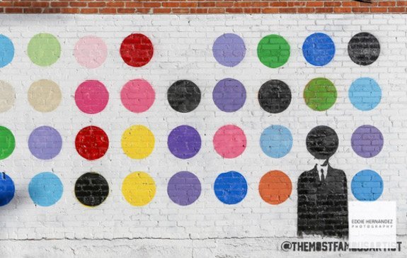 The Most Famous Artist DTLA Polka Dot Street Art Wall, Los Angeles