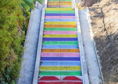 Micheltorena Silver Lake Stairs, Rainbow Hearts, Los Angeles