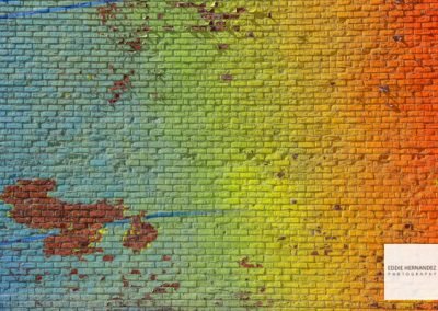 DUMBO Brooklyn Colorful Rainbow Gradient Wall, Brick Street Art, New York