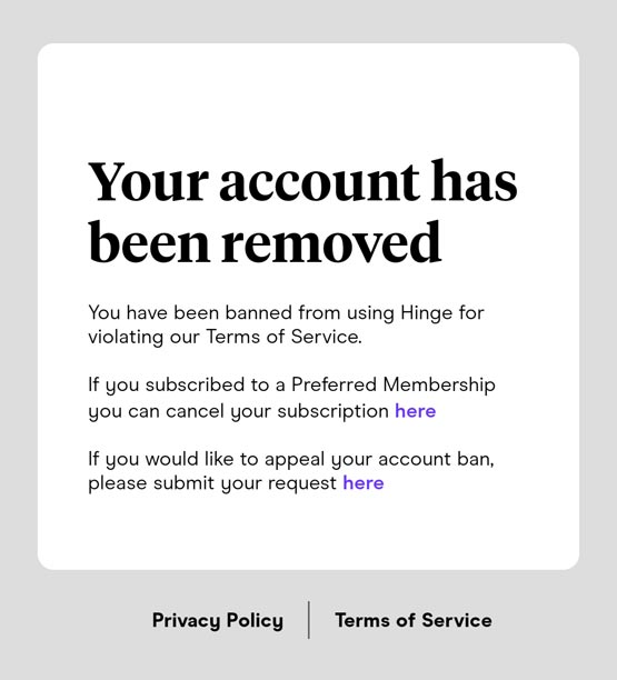 Login Errors Issues Banned From Hinge Tinder Shadowbans