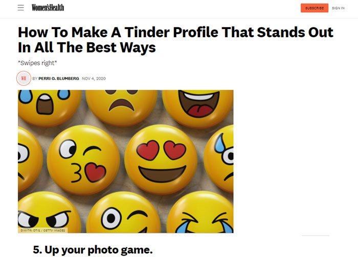 Women's Health - Make A Tinder Profile That Stands Out In The Best Ways