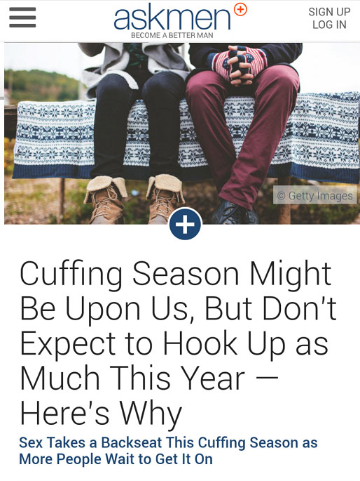 AskMen - Cuffing Season - Eddie Hernandez