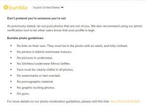 Bumble Photo Guideline List, Rules, Bumble Moderated Photos, Bumble Mirror Selfie Ban