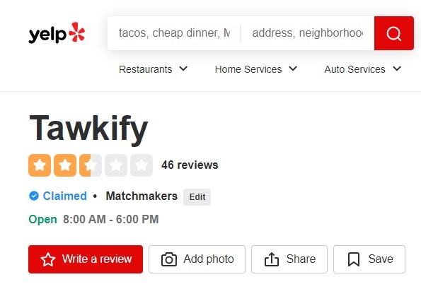 Tawkify Matchmaker Yelp Reviews