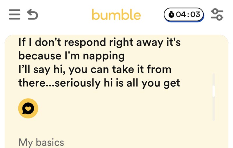 Hi, Hey Message On Bumble